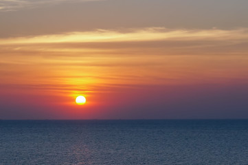 sunset on the sea, almost night by the sea,