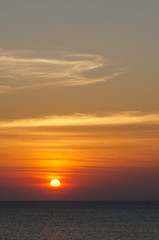 sunset on the sea, almost night by the sea,