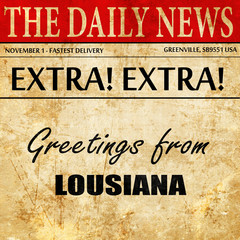 Greetings from lousiana, newspaper article text
