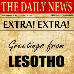 Greetings from lesotho, newspaper article text