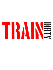 Train dirty text logo stars cool stamp color weight lifting clean muscles dumbbell weight training design clean