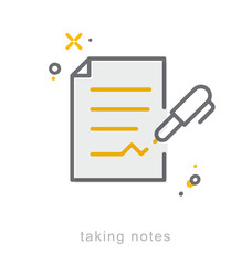 Thin line icons, Taking notes
