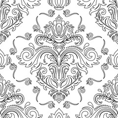 Elegant classic pattern. Seamless abstract background with repeating elements. Black and white pattern