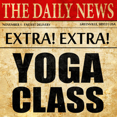 yoga class, newspaper article text