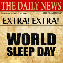 world sleep day, newspaper article text