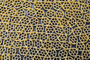 raw dry vermicelli pasta closeup.