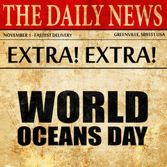 world oceans day, newspaper article text