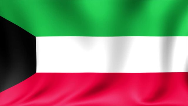 Kuwait Flag. Background Seamless Looping Animation. 4K HD Video.
