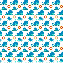 Obraz premium Seamless patterns nautical elements vector