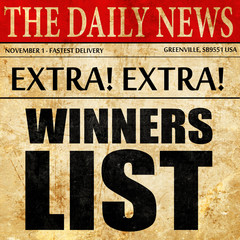 winners list, newspaper article text
