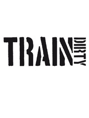Train dirty text logo stars cool stamp color weight lifting clean muscles dumbbell weight training design clean