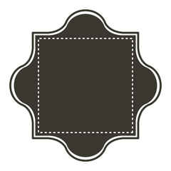 silhouette border heraldic decorative frame with square dotted . Vector illustration