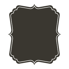 silhouette border heraldic with decorative frame vector illustration