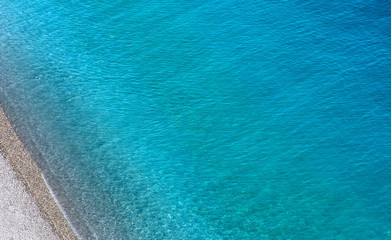 Aerial view of breaking ocean waves