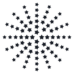 drawing of sun ray with stars vector illustration