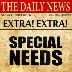 special needs, newspaper article text
