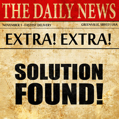 solution found!, newspaper article text