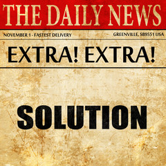 solution, newspaper article text