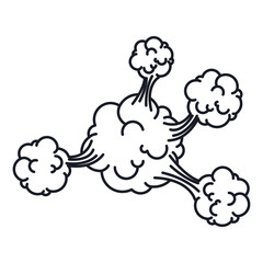 silhouette explosion steam cloud with cumulus vector illustration