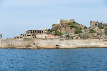 Fototapeta premium Gunkanjima island in Nagasaki city of Japan