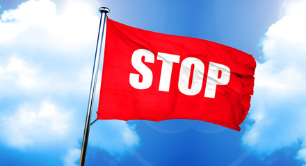 stop sign flag, 3D rendering