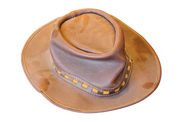 isolated old dusty hat