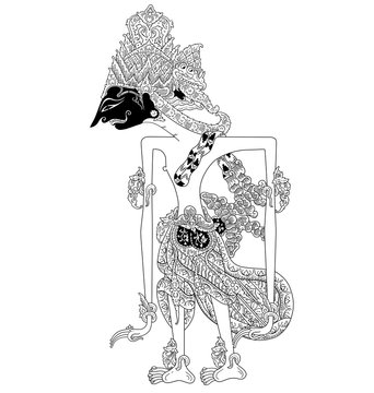 Prabu Janaka, a character of traditional puppet show, wayang kulit from java indonesia.