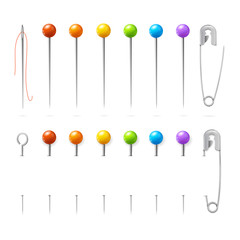 Sewing Needles or Pin Set. Vector