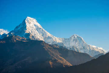 beautiful snow mountain of Annapurna Himalayan Range