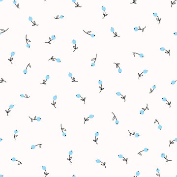 Fototapeta Blue berries vector seamless pattern