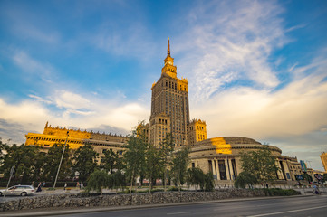Warsaw,Poland October 2016:Warsaw city with skyscrapers