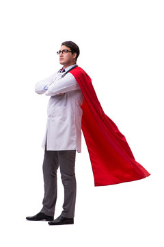 Super Hero Doctor Isolated On White