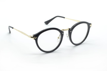 Fototapeta na wymiar Modern fashionable spectacles isolated on white background, Perf