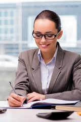 Young businesswoman working in the office