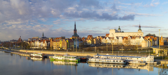 Szczecin,Poland-December 2016:panorama of the city of Szczecin 