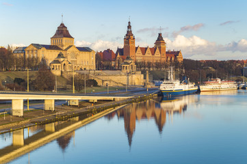 panorama of the city of Szczecin 