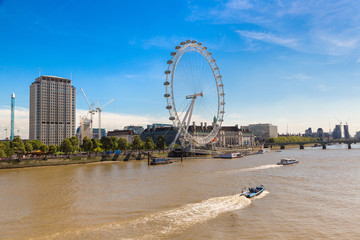 London eye, large Ferris wheel, London - obrazy, fototapety, plakaty