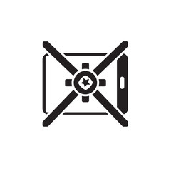 Obraz premium Vector icon or illustration showing mobile internet advertise in one color style