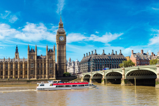 Fototapeta Big Ben, Parliament, Westminster bridge in London