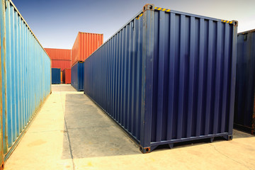 Container,container ship in import export and business logistic.