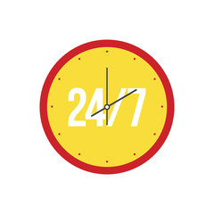 Clock on a white background. Flat vector illustration EPS 10.