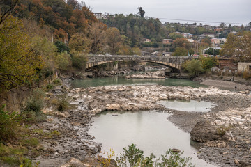 Fototapeta na wymiar Mointain rive in Kutaisi, Georgia