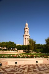 Fototapeta na wymiar Oman : Grande Mosquée du Sultan Qaboos à Mascate