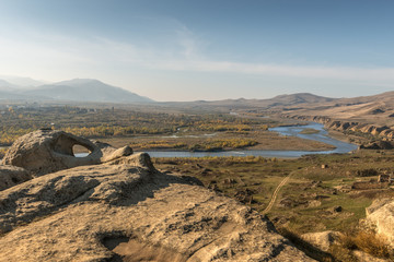 Scenic view from Uplistsikhe in Georgia