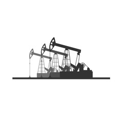 Oil industry. Tower oil exploration Vector flat illustration.