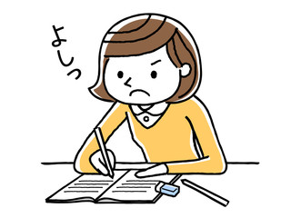 勉強する女の子
