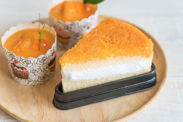 orange cup cake and golden threads cake
