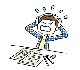 勉強する男の子
