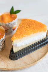 orange cup cake and golden threads cake