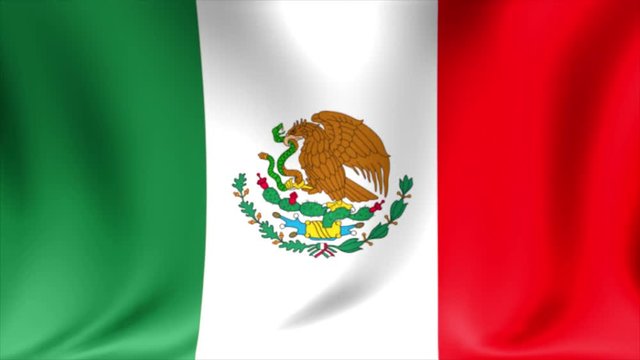 Mexico Flag. Background Seamless Looping Animation. 4K High Definition Video.